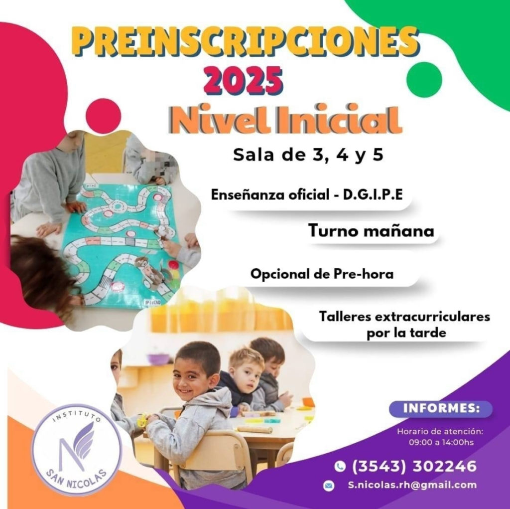 PREINSCRIPCIONES 2025 -NIVEL INICIAL